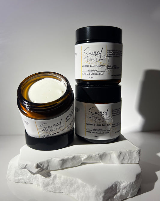 Sacred Lamb Suet Whipped Tallow 4oz - citrus crème - *LIMITED QUANTITIES AVAILABLE