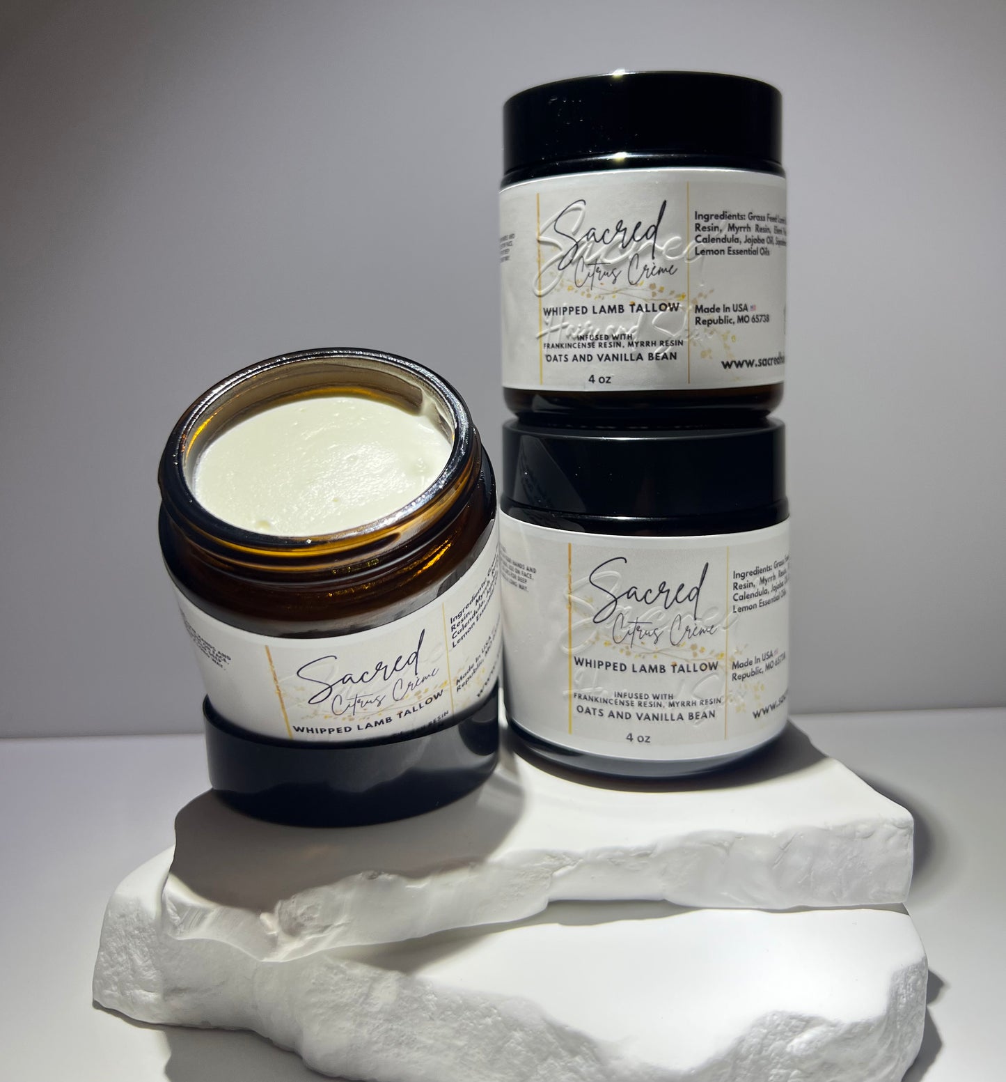 Sacred Lamb Suet Whipped Tallow 4oz - citrus crème - *LIMITED QUANTITIES AVAILABLE